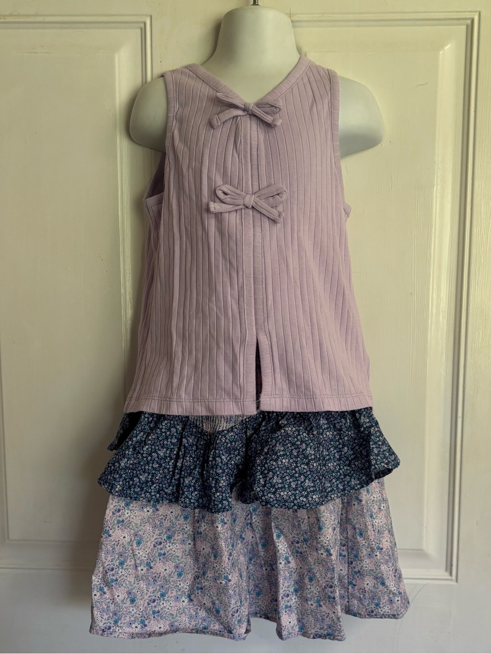 NWT size S(7/8) Andy & Evan purple tank top/smocked ruffle skirt set.  Retail 54